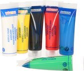Acrylverf tubes in 6 kleuren 75 ml - Hobby/knutselmateriaal - Schilderij maken - Verf op waterbasis - Verschillende kleuren
