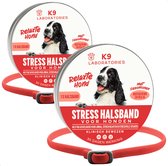 Antistress halsband voor honden - Rood - 2 stuks - Met feromonen - Anti-stressmiddel hond - anti stress hond - kalmerend en rustgevend - tegen stress, angst en agressie bij honden