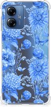 Case voor Motorola Moto G14 Flowers Blue