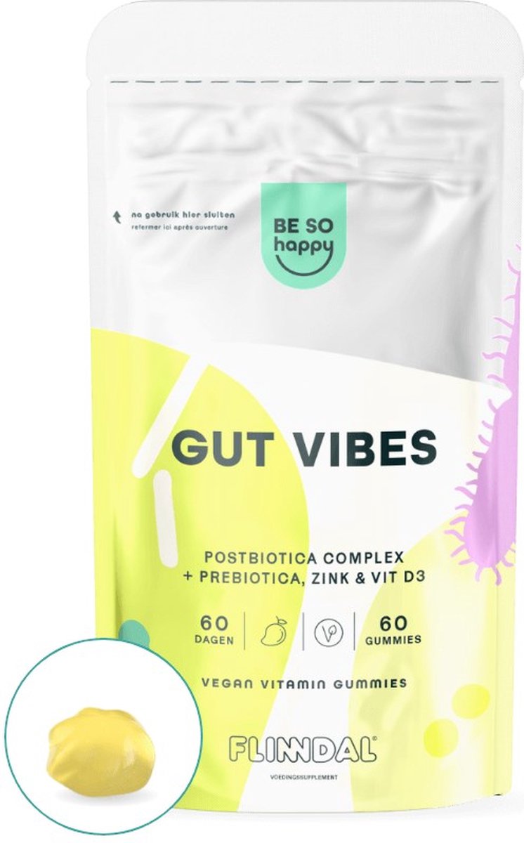 Goedkoopste Flinndal Gut Vibes Gummies - Bevat een mix van prebiotica en postbiotica - 60 gummies