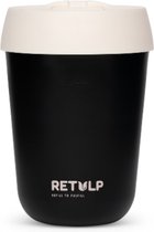 Retulp Travel Mug - Koffiebeker to go - 275 ml - Koffiemok - Black & Chalk White
