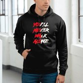 Feyenoord Hoodie - YNWA - Trui - Trainingspak - Sweater - Rotterdam - 010 - Voetbal - Zwart - Heren - Regular Fit - Maat XL