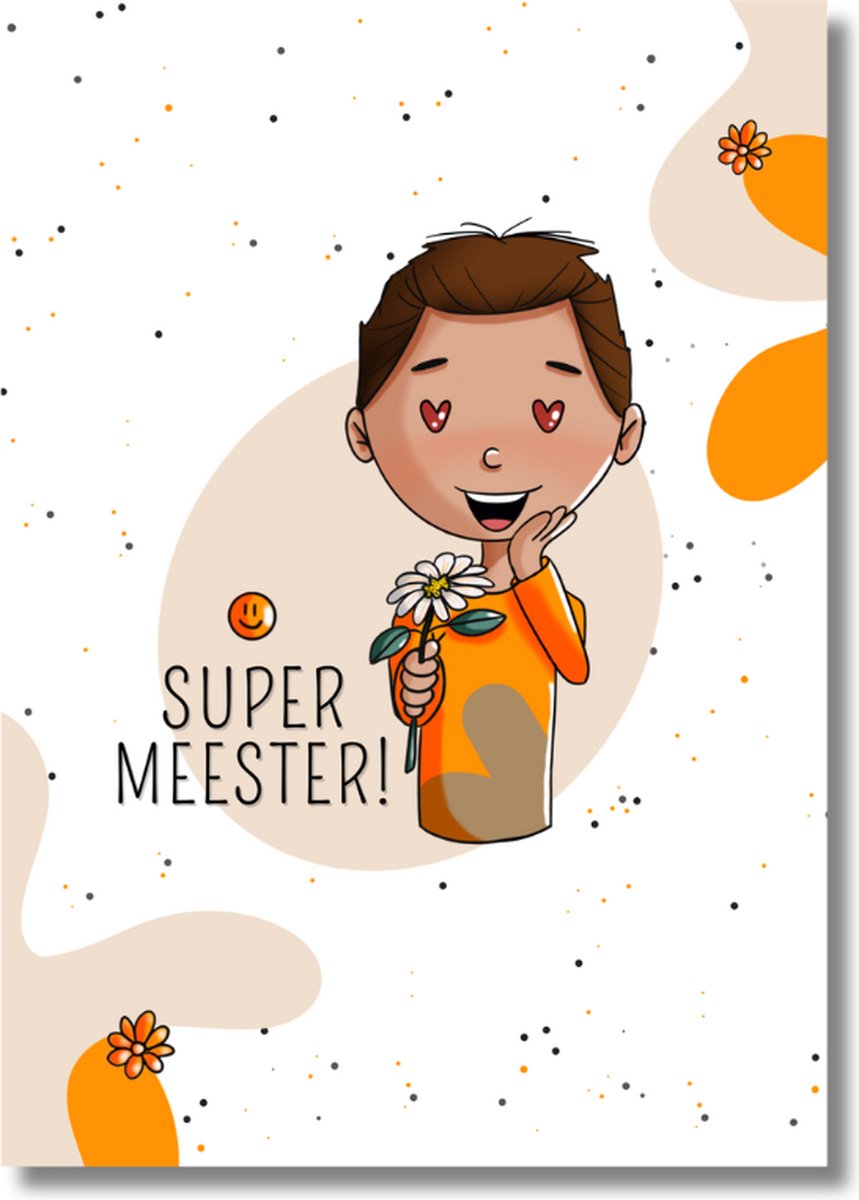 Schrift Super meester - A6 formaat - Liefs op papier