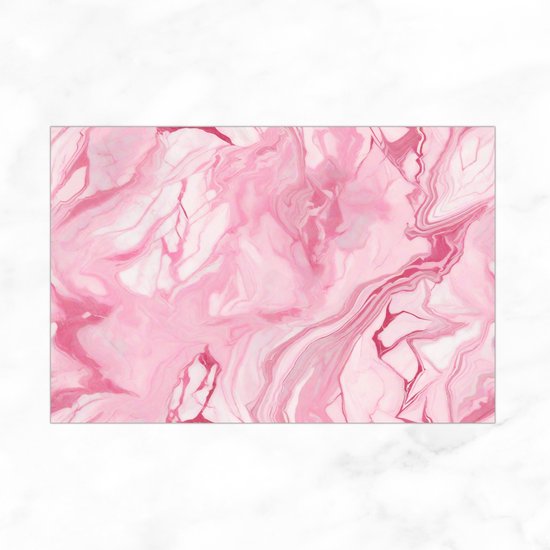 De Muurdecoratie - Glassschilderij - Roze Marmer Schilderij - Plexiglas - 90x60 cm - Abstracte Kunst - Luxe - Slaapkamer Decoratie
