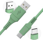 iMoshion Kabel - USB C naar USB A Kabel - 2 meter - Snellader & Datasynchronisatie - Oplaadkabel - Stevig gevlochten materiaal - Groen