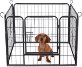 ACAZA Enclos pour chien en 4 panneaux - Chenil - Avec porte - Hauteur 60 cm - Zwart
