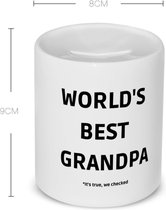 Akyol - world's best grandpa it's true we checked Spaarpot - Opa - werelds beste opa - verjaardag - cadeautje voor opa - opa artikelen - kado - geschenk - 350 ML inhoud