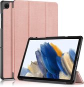 Tri-Fold Book Case met Wake/Sleep - Geschikt voor Samsung Galaxy Tab A9 Plus Hoesje - Rose Gold