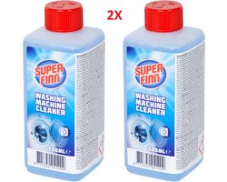Super Finn Wasmachine Reiniger 2 x 500ml | Wasmachine Schoonmaakmiddel | Verwijdert Vet - Kalk En Nare Luchtjes | Frisse Geur