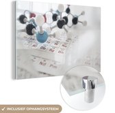 MuchoWow® Glasschilderij 180x120 cm - Schilderij acrylglas - Moleculaire structuur en periodiek systeem - Foto op glas - Schilderijen