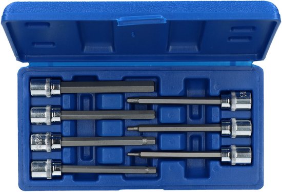 Inbus Doppenset Lange Doppen 3 8 7 delig Chrome Vanadium Staal inbus-doppenset-lange-doppen-3-8-7-delig-chrome-vanadium-staal
