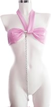 BamBella® -Sexy Bondage Set harnas vrouw -Roze - touw ketting - vastbinden riem halsketting