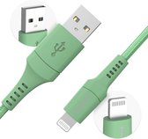 iMoshion Geschikt voor Lightning naar USB A Kabel - 1 meter - Oplaadkabel geschikt voor iPhone 11/12/13/14 - Stevig gevlochten materiaal - Groen