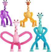 BPgoods® - Girafe à ventouse télescopique avec éclairage - Jouets éducatifs - lot de 4 pièces