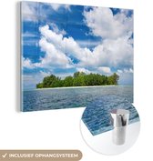 MuchoWow® Glasschilderij 120x90 cm - Schilderij acrylglas - Eiland - Zomer - Tropisch - Foto op glas - Schilderijen