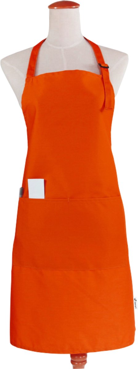 Viamart® - Professioneel Keukenschort - Kookschort - BBQ Schort - Verstelbaar - Horecakwaliteit - 3 Praktische Zakken - Unisex: Man & Vrouw - Maat: One Size Fits All - Kleur: Oranje