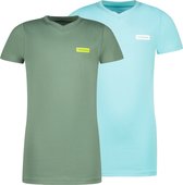 Vingino T-shirt Basic-vneck Jongens T-shirt - Biome green - Maat 164
