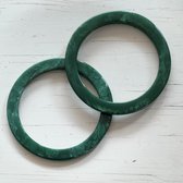 Acryl handvaten voor tas-rond-Vlak-Groen -Φ 15cm-per paar-haken-macramé-breien-DIY tas