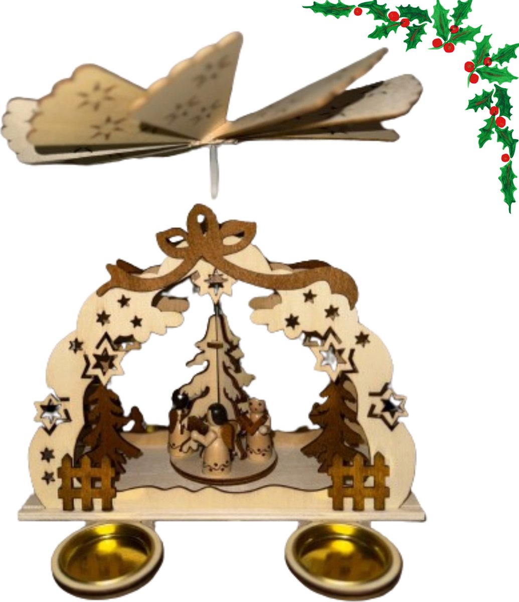 Seasony Handgemaakte Houten Kerstboom - Houten Kerstboom Voor Binnen - Alternatieve Kerstboom - Houten Kerstboom Decoratie