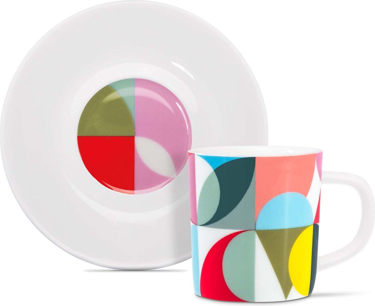 Remember - Espressobeker en Schotel Solena - Porselein - Multicolor