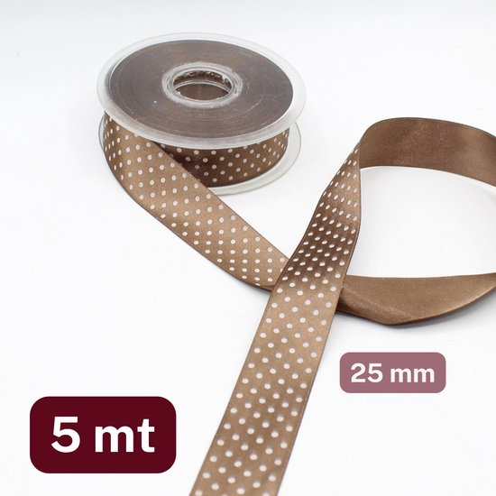RUBAN DE SATIN Marron - Largeur 5 Mm, Neuf Non Ouvert