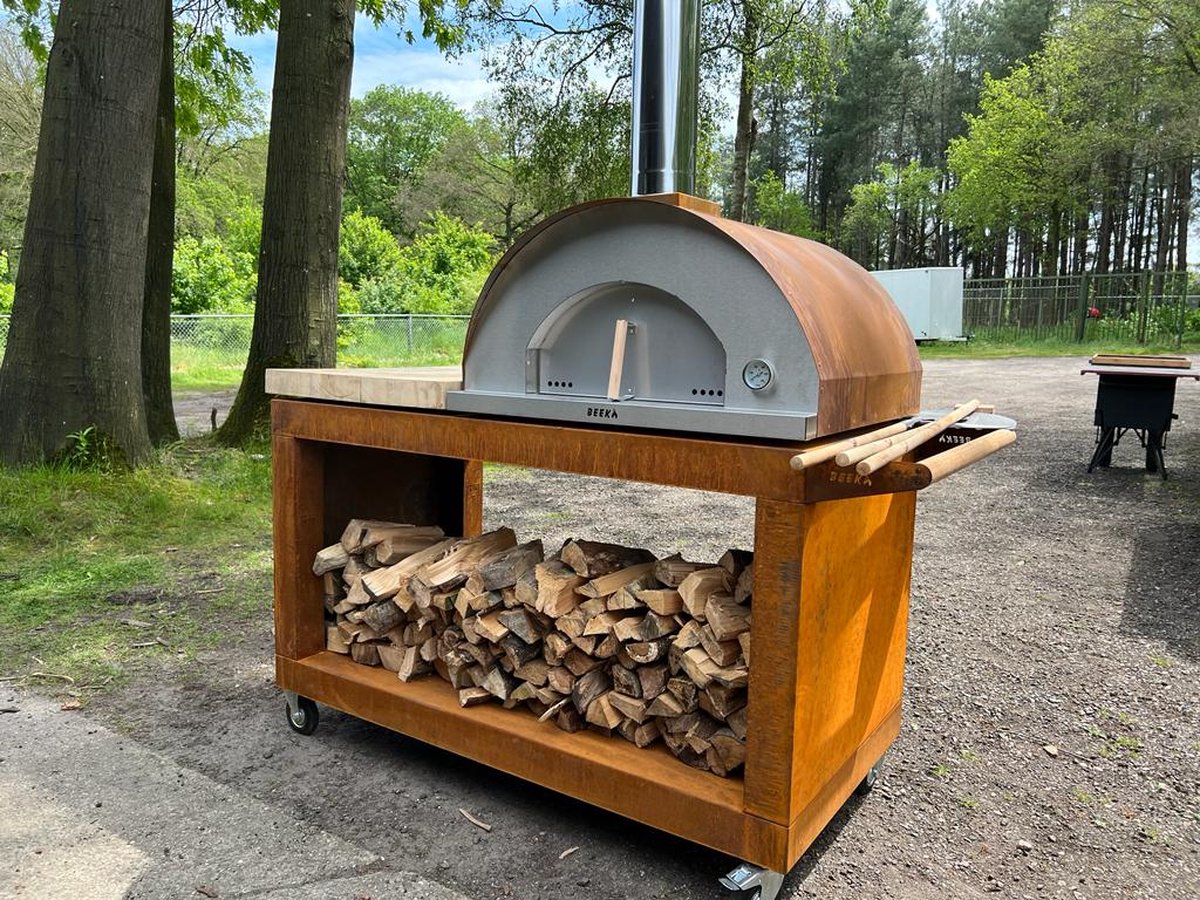 BEEK Corten 90 pizzaoven houtgestookt Cortenstaal tot 4 pizza