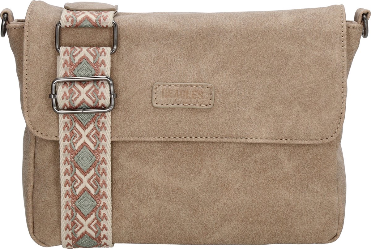 Beagles Malaga Crossbody Schoudertas met Trendy Schouderband - Lichttaupe