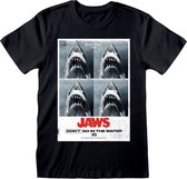 T-Shirt met Korte Mouwen Jaws Don´t Go In The Water Zwart Uniseks - XL