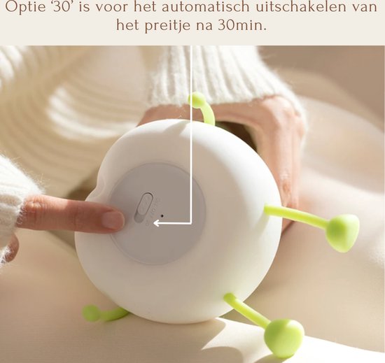 Nachtlampje Baby - Preitje - LED - USB Oplaadbaar - Nachtlampje babykamer - Nachtlampje kinderen - babykamer nachtlampjes - Dimbaar - Nachtlampjes - 3 standen - cadeau van Goodston — afbeelding 2