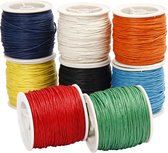 Cordon de coton - Assortiment, 1 mm, 8 x 40 m