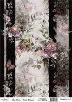Cadence rijstpapier bloemen vlinder roze Model No: 599  30x42cm