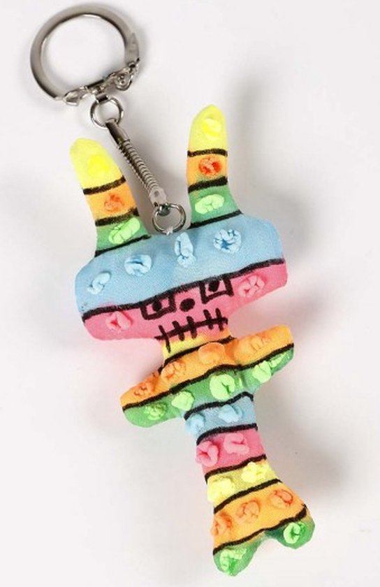 Figurines en textile avec porte-clés, h : 6-10 cm, 5 pièces