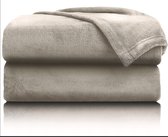 Sleep Comfort - Fleece Plaid - Fleecedeken - Kerstcadeau Kerstpakket - 150 x 200 cm - Taupe