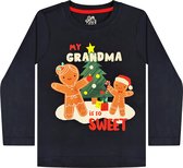 Kerst T-shirt My Grandma Is So Sweet Donkerblauw - Kinderen