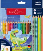 Faber-Castell kleurpotloden - Grip Dino 18 colour grip + 6 metallic grip - FC-201546
