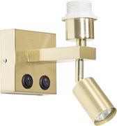 QAZQA brescia - Moderne Wandlamp voor binnen - 1 lichts - D 20 cm - Goud/messing - Woonkamer | Slaapkamer | Keuken