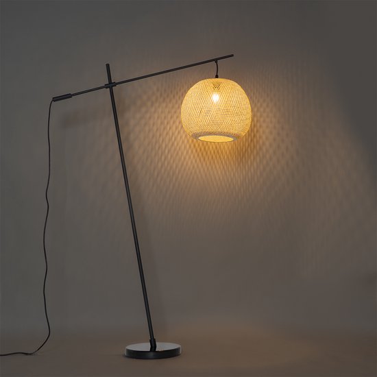 QAZQA rafael - Oosterse Vloerlamp | Staande Lamp - 1 lichts - H 163 cm - Naturel - Buitenverlichting - QAZQA