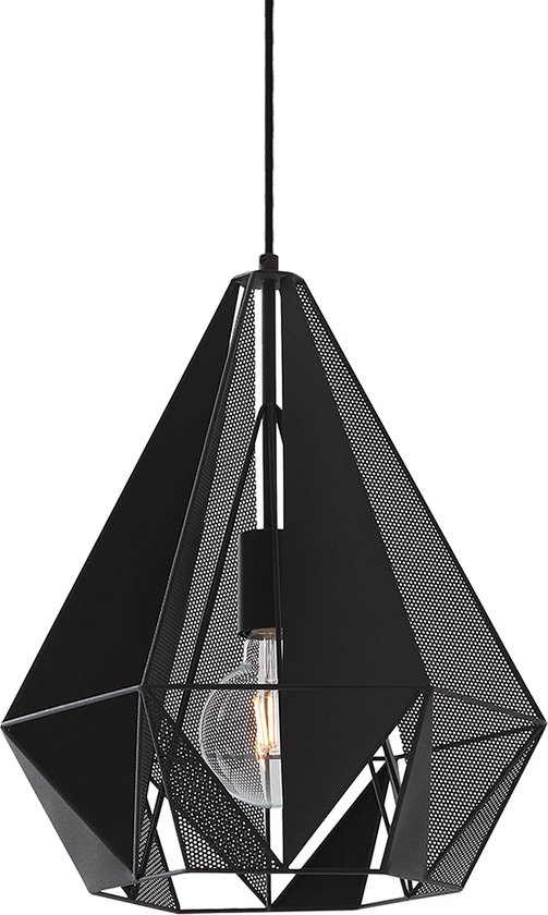 QAZQA carcass - Industriele Hanglamp - 1 lichts - Ø 35 cm - Zwart - Industrieel - Woonkamer | Slaapkamer | Keuken