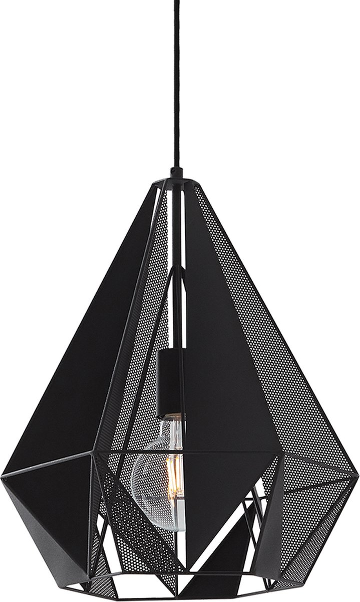 QAZQA Industriële hanglamp zwart met mesh - Carcass