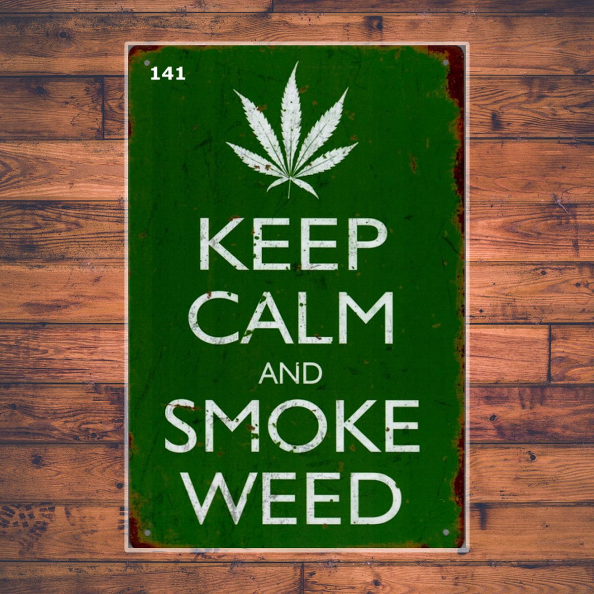Wandbordje Keep Calm And Smoke Weed