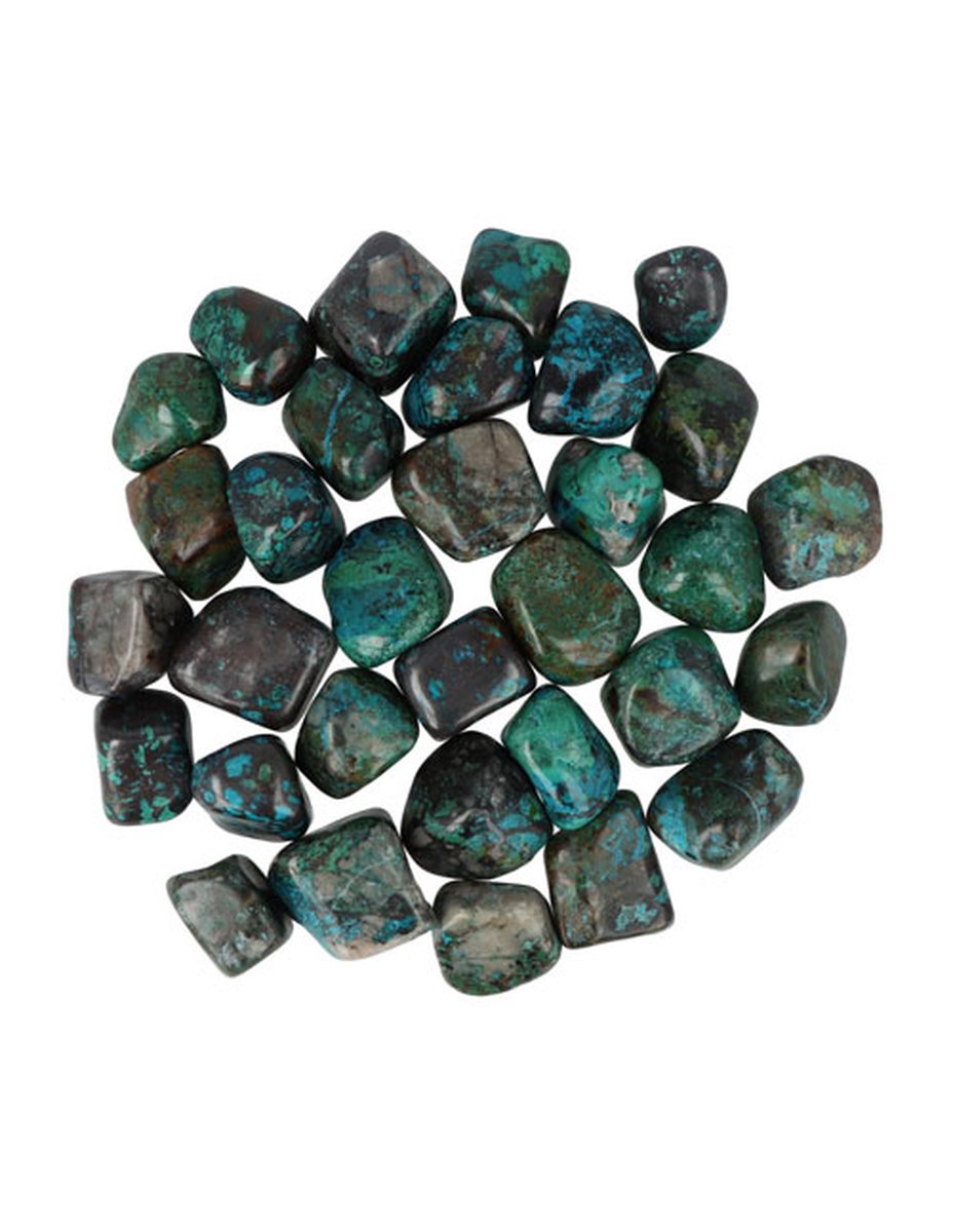 Stones & Bones® - Chrysocolla Trommelsteen - maat L