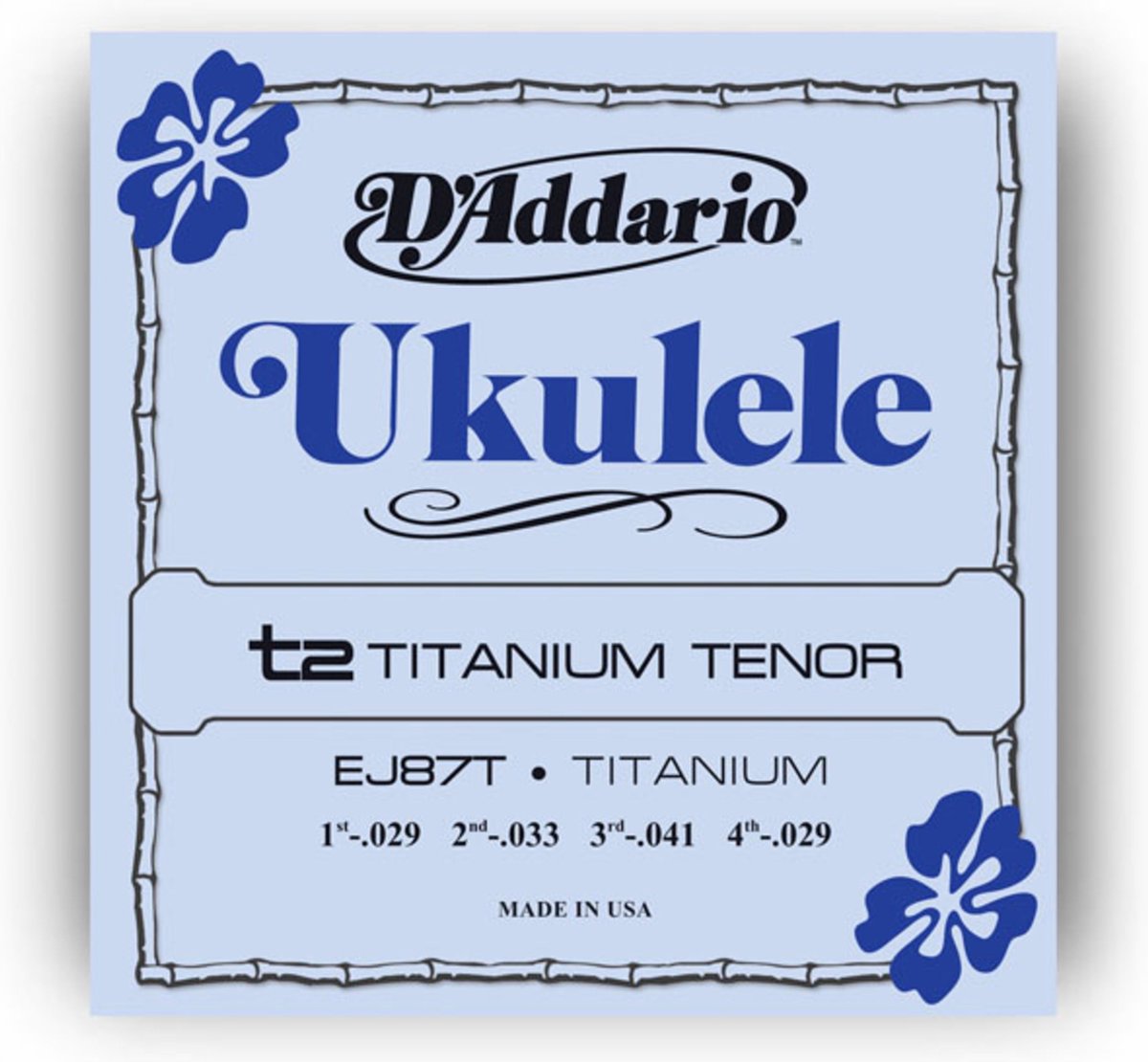 D'Addario Ukulele snaren EJ87T Tenor Titanium 29-33-41-29 - Snaren