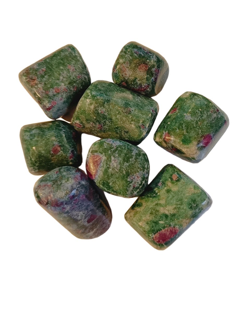 Stones & Bones® - Robijn in Fuchsiet Trommelsteen - maat 3