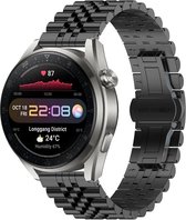 By Qubix 20mm - Stalen band - Zwart - Geschikt voor Huawei watch GT 2 (42mm) - Huawei watch GT 3 (42mm) - Huawei watch GT 3 Pro (43mm)