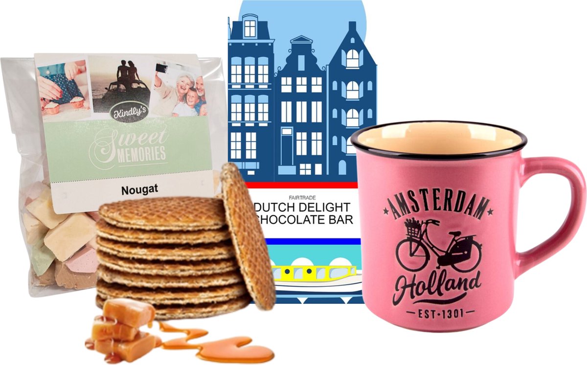 Hollandse cadeautjes - Snoep - Koffiemok - Stroopwafels - Kerstpakket - Holland souvenir