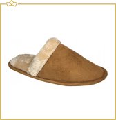ATTREZZO® Sloffen met warme voering - laag model - Camel - Maat 44 - pantoffels - Altijd warme voeten!