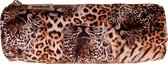Etui Rond - Tijgers en Luipaarden - Oranje Beige - 21,5x7,5cm