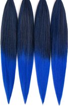Frazimashop- 24 inch 1b/blauw pre gerekt jumbo-Vlechthaar vlecht haar pre stretched braiding hair crochet box braids