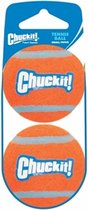 Chuckit! Tennis Ball - Hondenspeelgoed - Hondenbal - Natuurlijk rubberen kern - Large - Ø7 cm - Oranje/Blauw - 2 Stuks