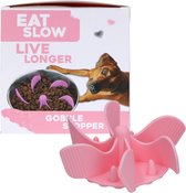 Eat Slow Live Longer Gobble Stopper - Anti schrok - Voerpuzzel - Slow Feeder - Voor Honden en Katten - 11 cm - Roze